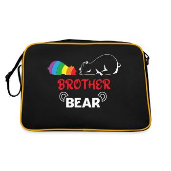 LBGT Flag Gay Pride Human Brother Bear - Retro Bag - black/gold - Back