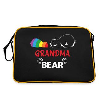 LBGT Flag Gay Pride Human Grandma Bear - Retro Bag - black/gold - Back
