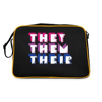 LBGT Flag Gay Pride Human They Them Their - Retro Bag - black/gold - Back