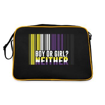 LBGT Flag Gay Pride Human Boy or Girls - Retro Bag - black/gold - Back