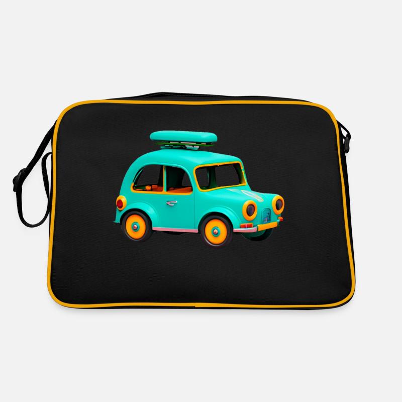 ab in den Urlaub - Retro Tasche - Schwarz/Gold