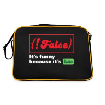 False it's funny because it's true Programmer - Retro Bag - black/gold - Back
