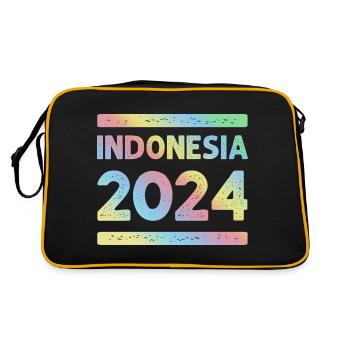 Indonésie 2024 Équipe de vacances colorée - Sac Retro - noir/or - Dos