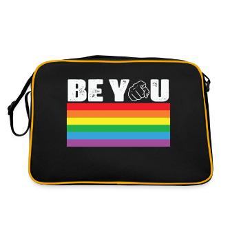 LBGT Flag Gay Pride Human Be You - Retro Bag - black/gold - Back