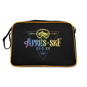 Apres Ski 2024 Ski Berge Bunt - Retro Tasche - Schwarz/Gold - Hinten