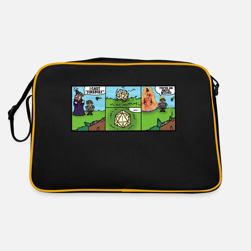 Kurzer Comic - Retro Tasche - Schwarz/Gold