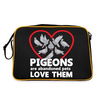 Love All Pigeons Design pour les amateurs de pigeons - Sac Retro - noir/or - Dos