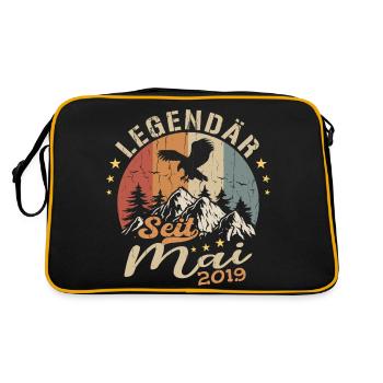 Mai 2019 Né en Mai 2019 Anniversaire - Sac Retro - noir/or - Dos
