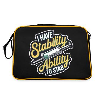 I Have Stability Ability To Stab 13 - Retro Tasche - Schwarz/Gold - Hinten