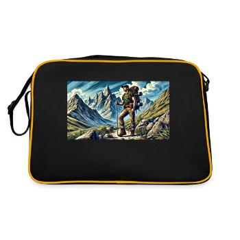 Hiking in the mountains l - Retro Bag - black/gold - Back