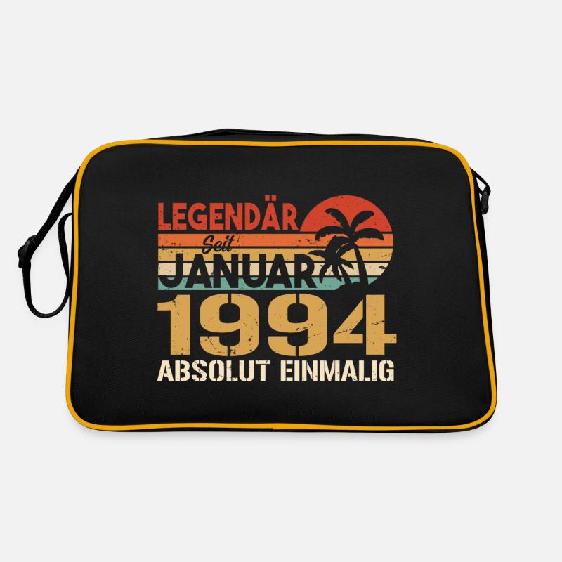 Geburtstagsgeschenk geboren im Januar 1994 - Retro Tasche - Schwarz/Gold