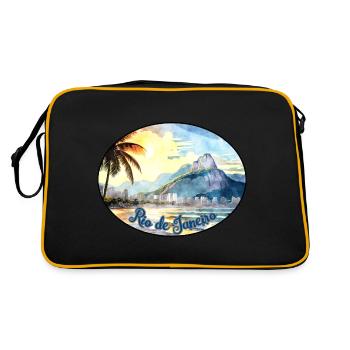 Logo de Rio de Janeiro (aquarelle) - Sac Retro - noir/or - Dos
