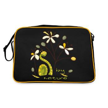by nature, snail in a flower meadow - Retro Bag - black/gold - Back
