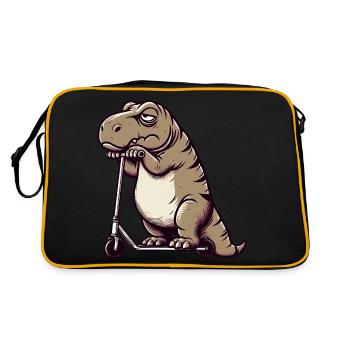 Grumpy Dino T-Rex sur Scooter Comic - Sac Retro - noir/or - Dos