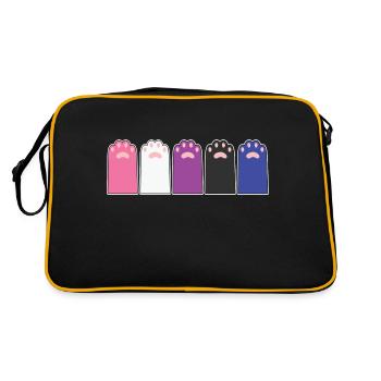 LBGT Flag Gay Pride Human Cat paws - Retro Bag - black/gold - Back