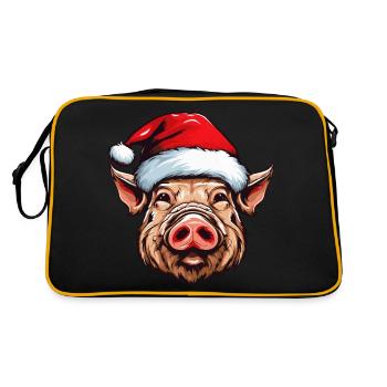 Pig Christmas Animal Head Sow - Retro Bag - black/gold - Back