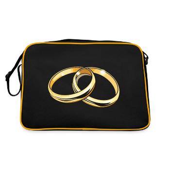 Wedding Rings Symbol Wedding - Retro Bag - black/gold - Back