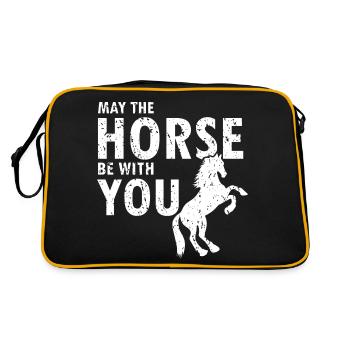 Cydesdale Rider et dessin de cheval de trait - Sac Retro - noir/or - Dos