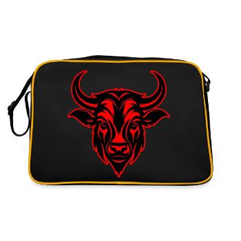 Bull Horns Head Silhouette - Retro Bag - black/gold - Back