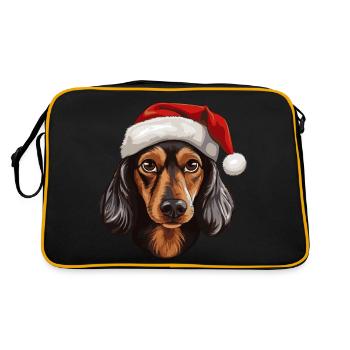 Teckel Chien Teckel Tête Noël - Sac Retro - noir/or - Dos