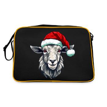 Goat Xmas Christmas Animal Head - Retro Bag - black/gold - Back