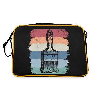 Paint Brush Retro Vintage Style Artist Art - Sac Retro - noir/or - Dos
