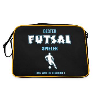 Bester Futsal Spieler Futsaler Futsalspieler - Retro Tasche - Schwarz/Gold - Hinten