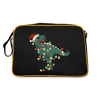 Lumières de Noël Dinosaure Noël - Sac Retro - noir/or - Dos