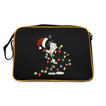 Lumières de Noël Chat Noël - Sac Retro - noir/or - Dos