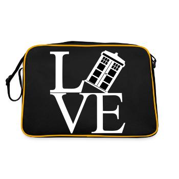 Love schwarz - Retro Tasche - Schwarz/Gold - Hinten