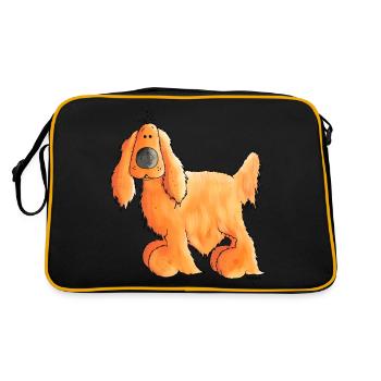 Cocker Spaniel Anglais - Chien - Sac Retro - noir/or - Dos