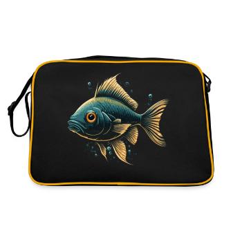 Beautiful Fish Illustration - Retro Bag - black/gold - Back