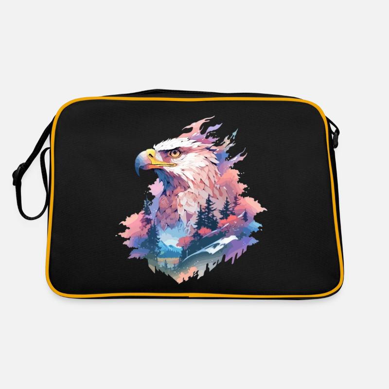 Eagle Head Nature Wilderness Forest Trees Mountains Retro Bag
