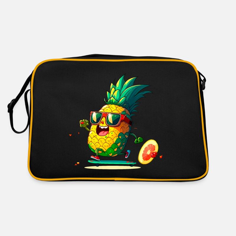 Funny pineapple skating Retro Bag