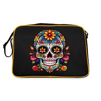 Crâne de sucre Méxicain - Sac Retro - noir/or - Dos
