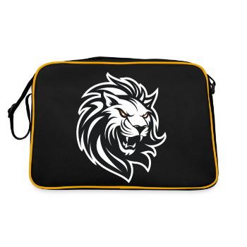 Lion's head in black and white - Retro Bag - black/gold - Back