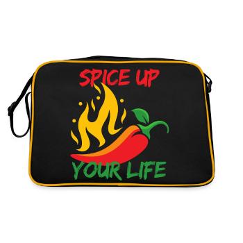 Peppen Sie Ihr Leben auf, Humor - Retro Tasche - Schwarz/Gold - Hinten