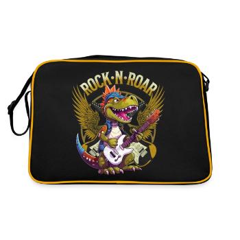 Dino Guitare Electrique Guitariste Dinosaur Music Band - Sac Retro - noir/or - Dos