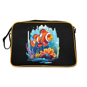 Clownfish in a coral reef - Retro Bag - black/gold - Back