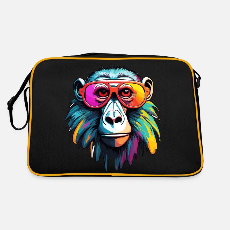 Monkey / Animal / Zoo / Babian / Wild / Comic Retro Bag