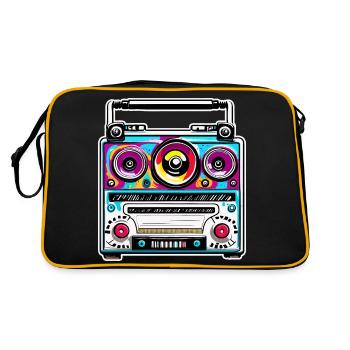 Radio / Analog / Music / Frequency / Speakers - Retro Bag - black/gold - Back