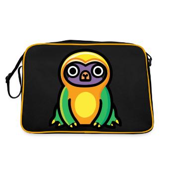 Faultier Halloween Comic Lustig - Retro Tasche - Schwarz/Gold - Hinten