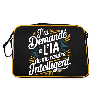 J'ai demandé à l'IA de me rendre intelligent - Sac Retro - noir/or - Dos
