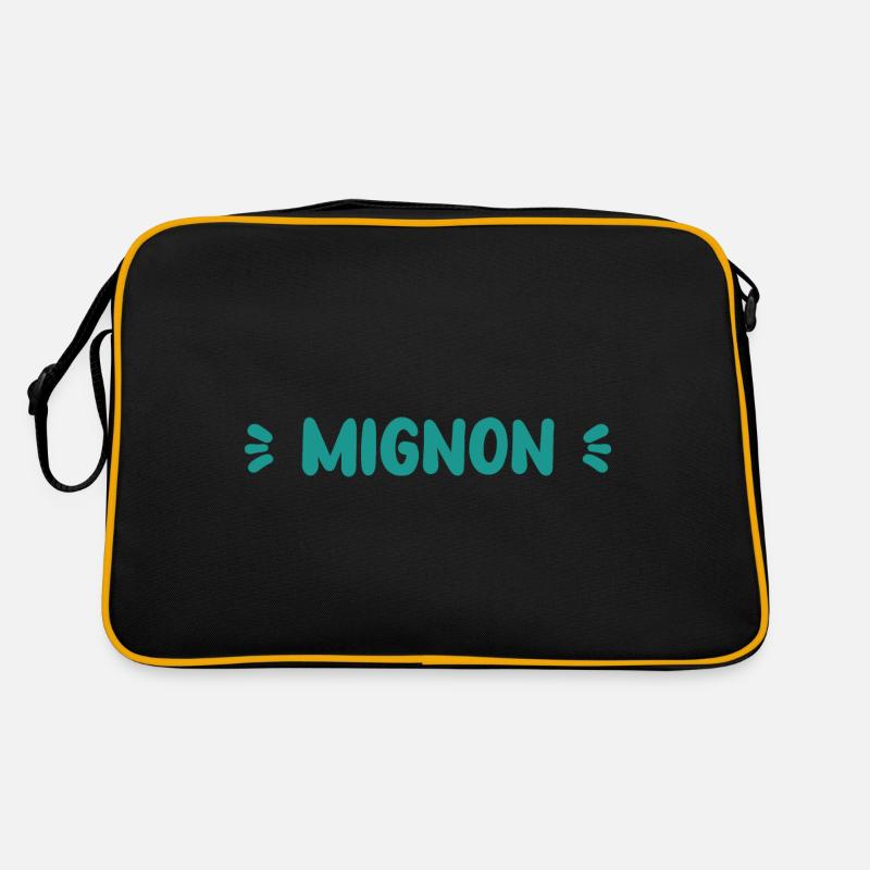 Niedlich - Retro Tasche - Schwarz/Gold