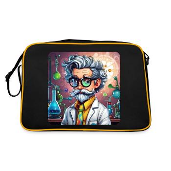 Professeur fou avec lunettes et blouse - Sac Retro - noir/or - Dos