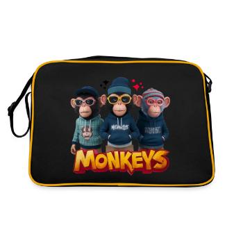 Monkeys 2 - Sac Retro - noir/or - Dos