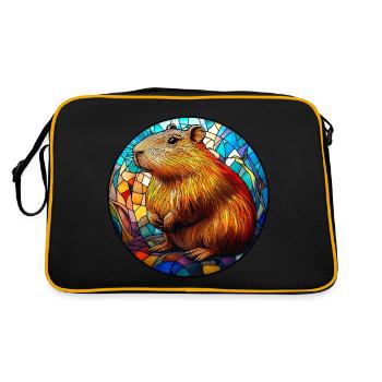 Mosaique Vitrail Capybara - Sac Retro - noir/or - Dos