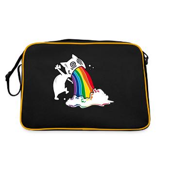 Regenbogenkotze cat - Retro Bag - black/gold - Back