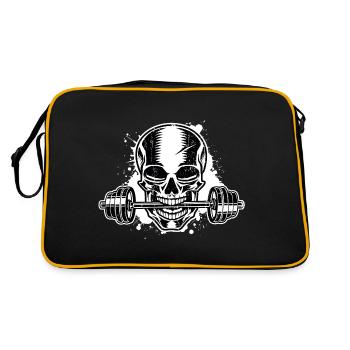 dumbbell skull fitness - Retro Bag - black/gold - Back