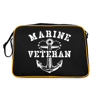 Marine Veteran - Retro Tasche - Schwarz/Gold - Hinten